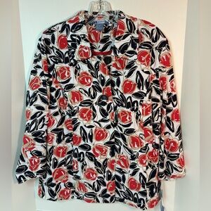 Koret Red and Black Floral Blazer